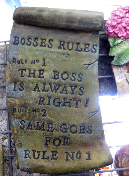 Plaque - Bosses Rules - Click Image to Close